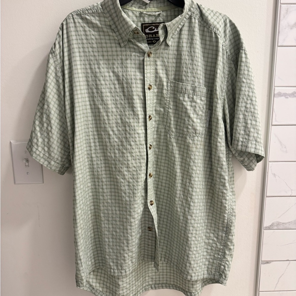 Drake Green Casual Button Down Shirt
